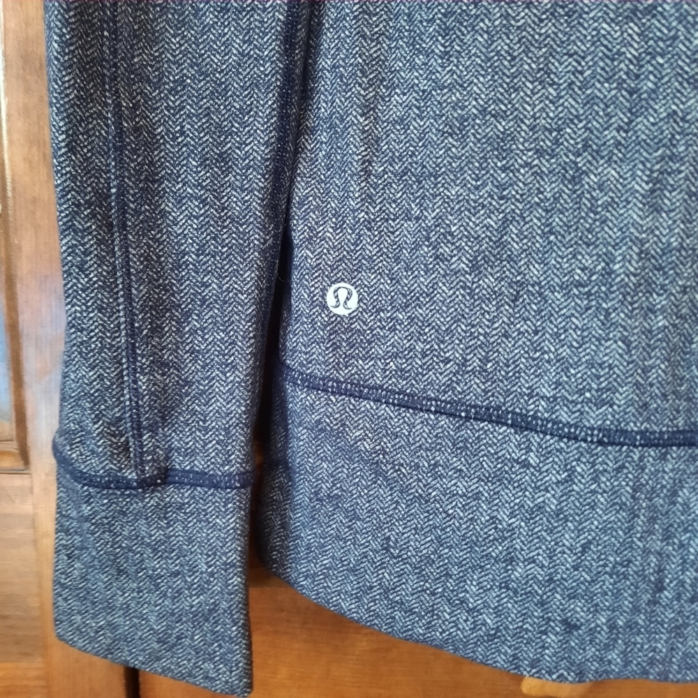 Lululemon Daily Yoga Jacket Herringbone Black Swan Zipper Jacket W4A48S Size 6 - Picture 13 of 15